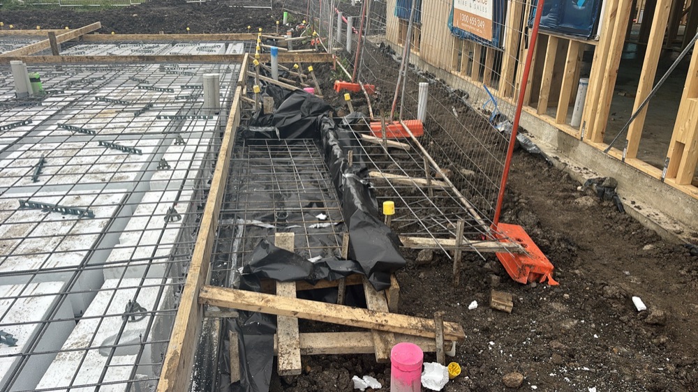 Formwork needing additional bracing before the pour, Donnybrook