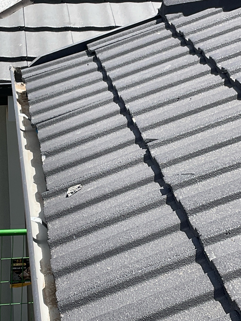 Cracked and broken roof tiles, recorded during a pre-purchase inspection in Donnybrook